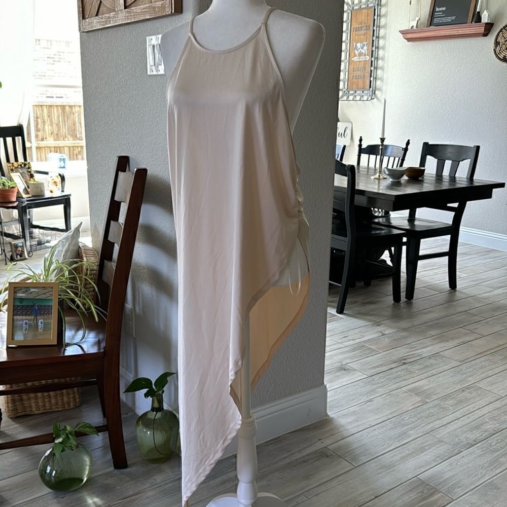 NWOT Free People Slip Top High Low Feminine Elegant Romantic L Flirty Halter